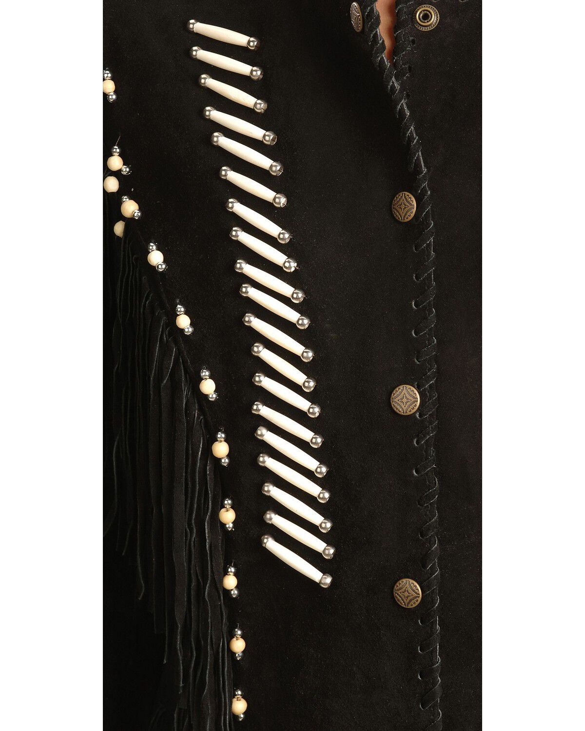 Image #2 - Liberty Wear Bone Bead & Fringe Leather Jacket - Plus, , hi-res