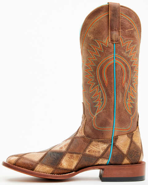 Horse Power Men's Patchwork Western Boots - Square Toe, Brown, hi-res