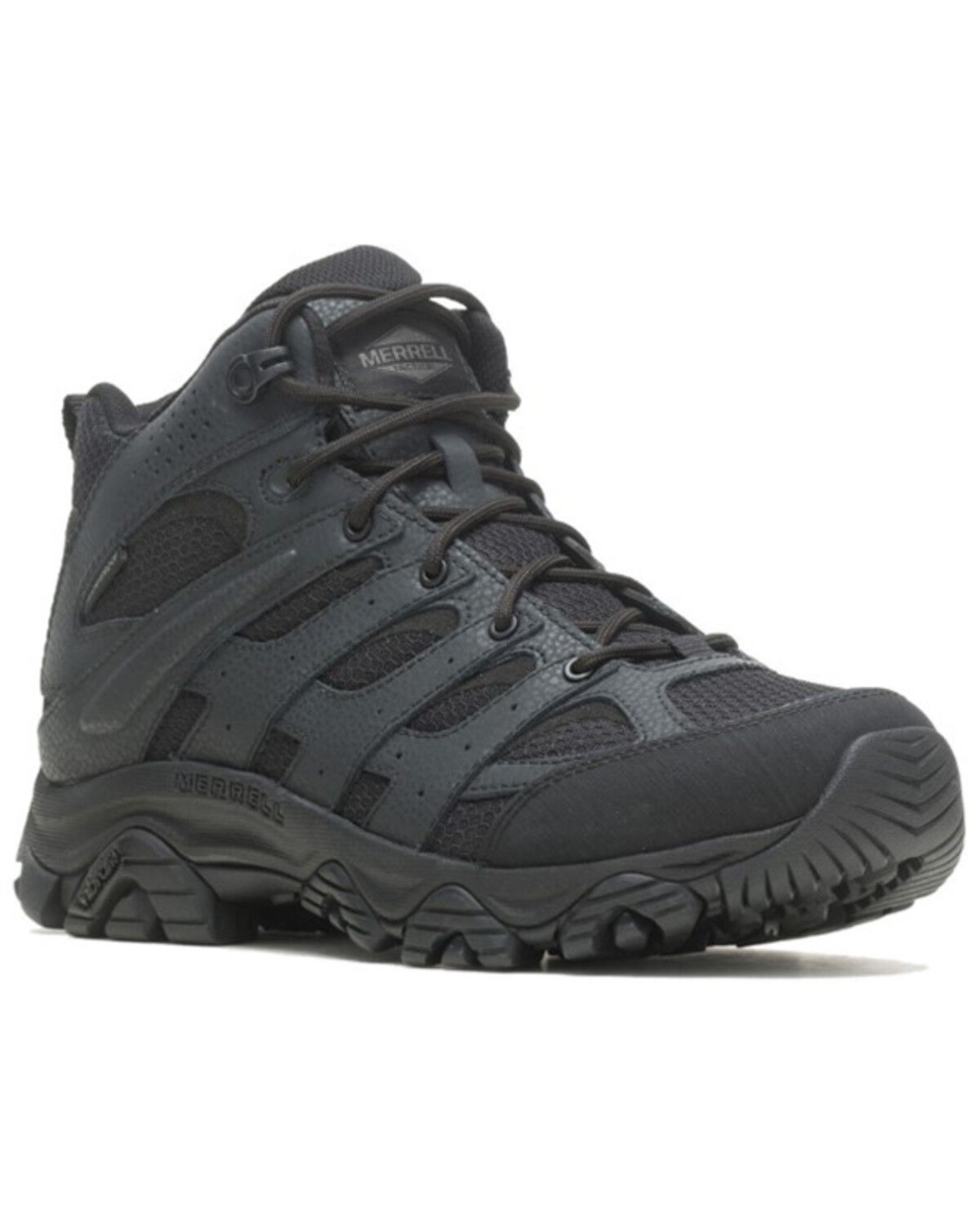 Image #1 - Merrell Men's Moab 3 Mid Tactical Waterproof Boots - Soft Toe, Black, hi-res