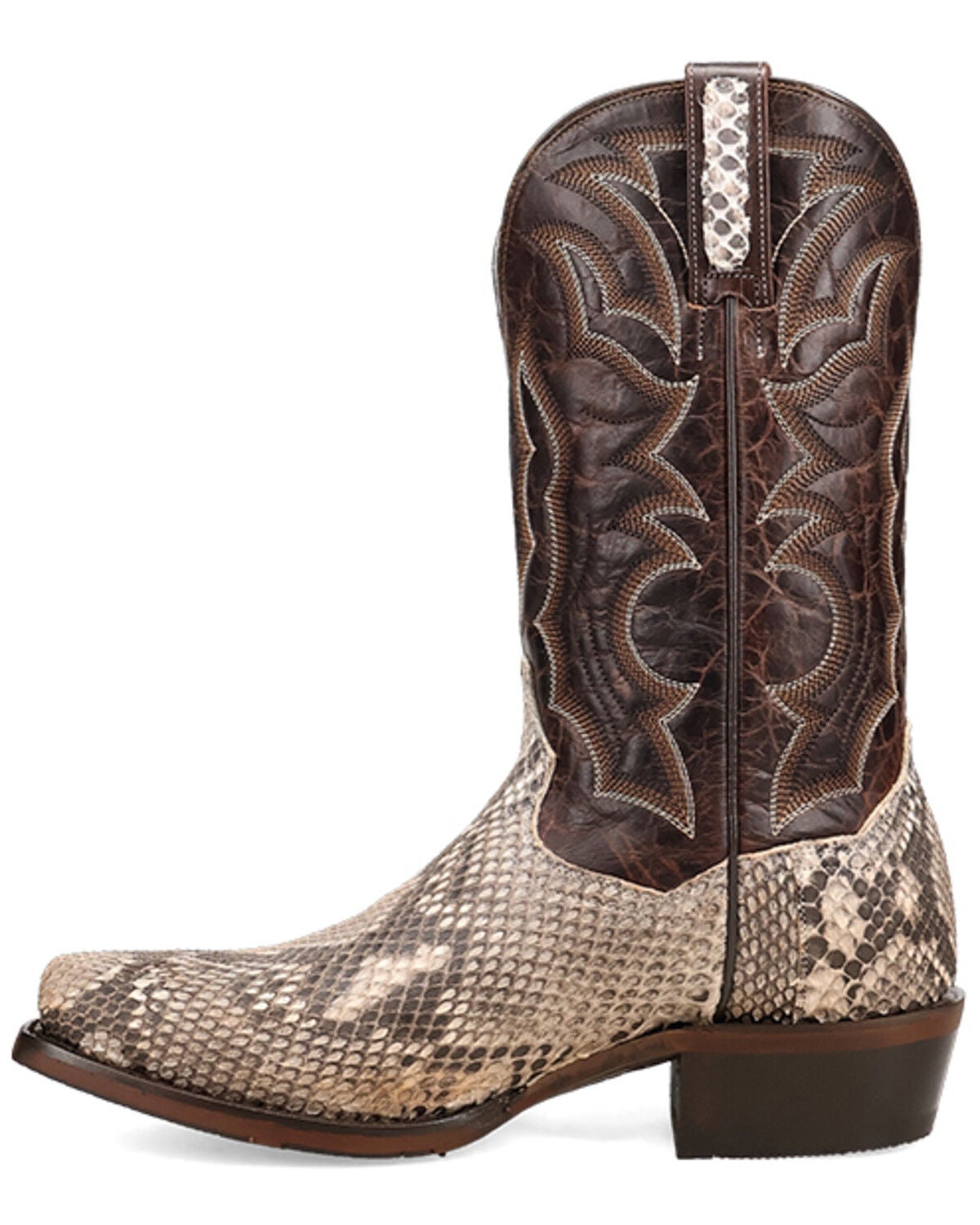 Image #3 - Dan Post Men's Exotic Python Western Boots - Square Toe, Natural, hi-res