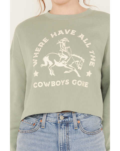 Image #3 - Ali Dee Women's Where Have All The Cowboys Gone Graphic Crewneck, Sage, hi-res