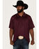 Image #1 - RANK 45&reg; Men's Gazer Textured Solid Short Sleeve Polo Shirt, Purple, hi-res