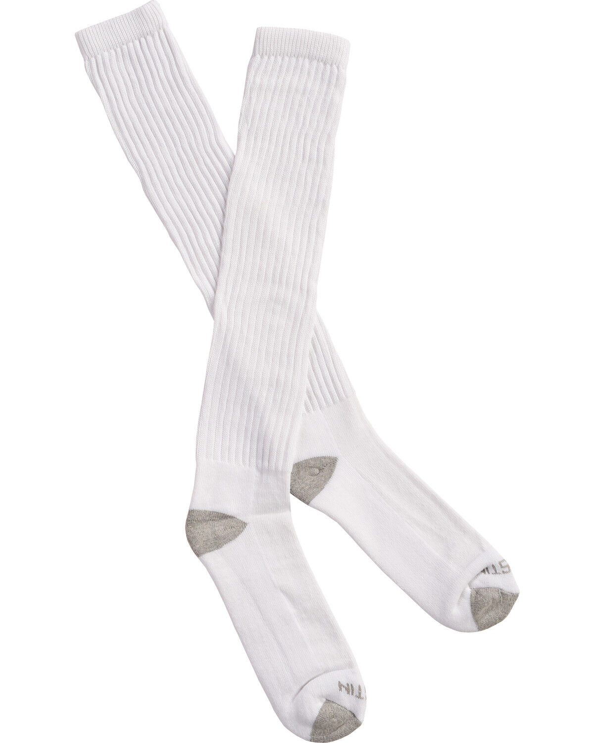Image #1 - Justin Men's JUSTDRY Over-the-Calf Socks, White, hi-res