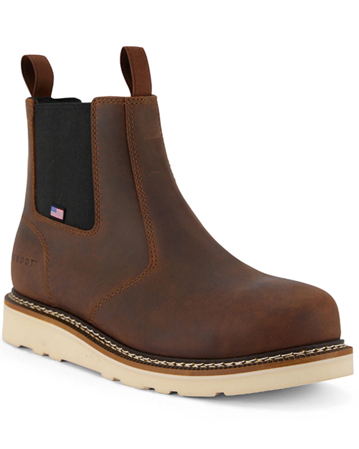 US Boot Men's Logan 6" Chelsea Work Boots - Composite Toe, Brown, hi-res