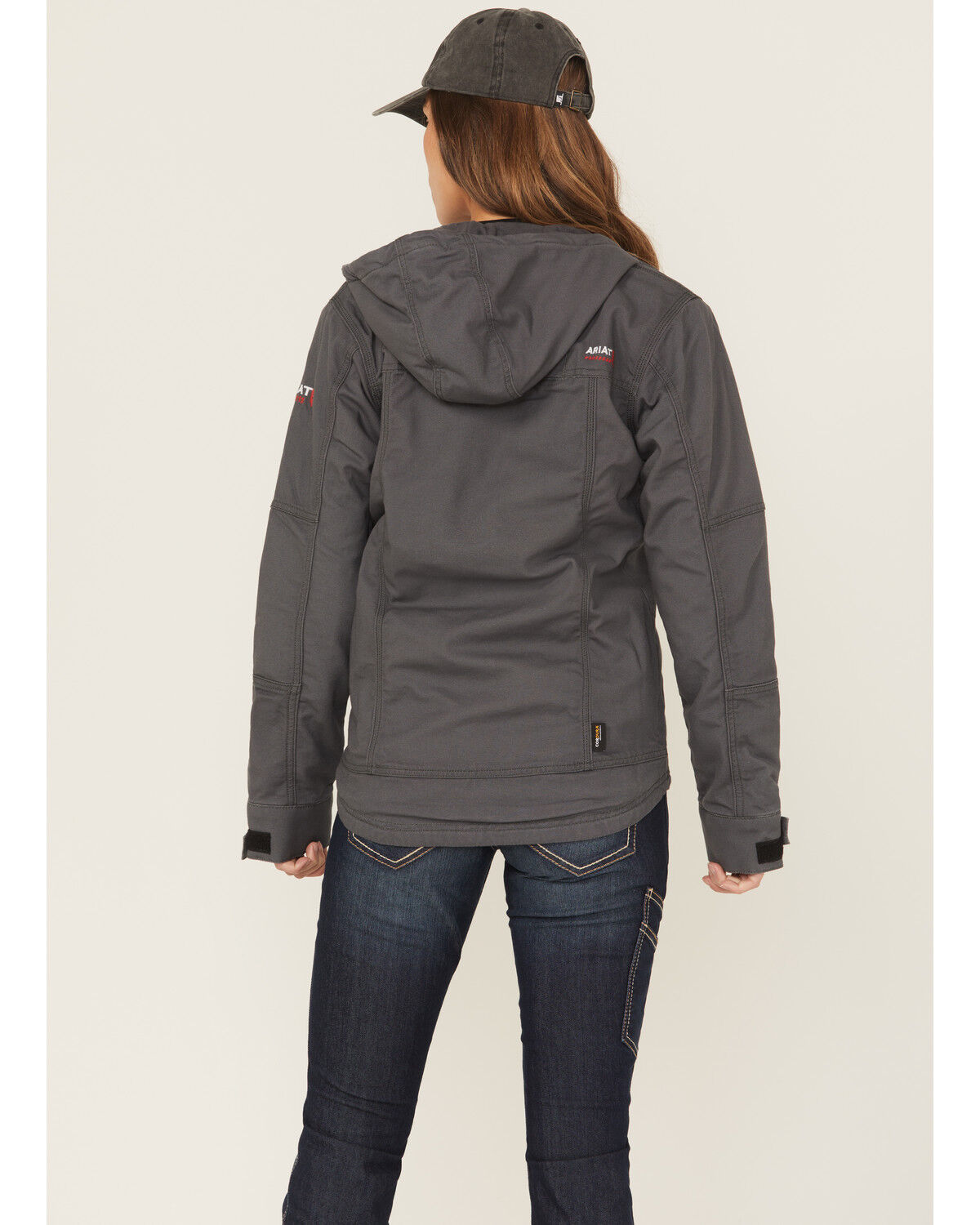 Image #4 - Ariat Women's Iron Grey FR Duralight Stretch Canvas Jacket, Steel, hi-res