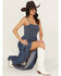 Image #1 - Wrangler Retro Women's Denim Smocked Maxi Dress, Blue, hi-res