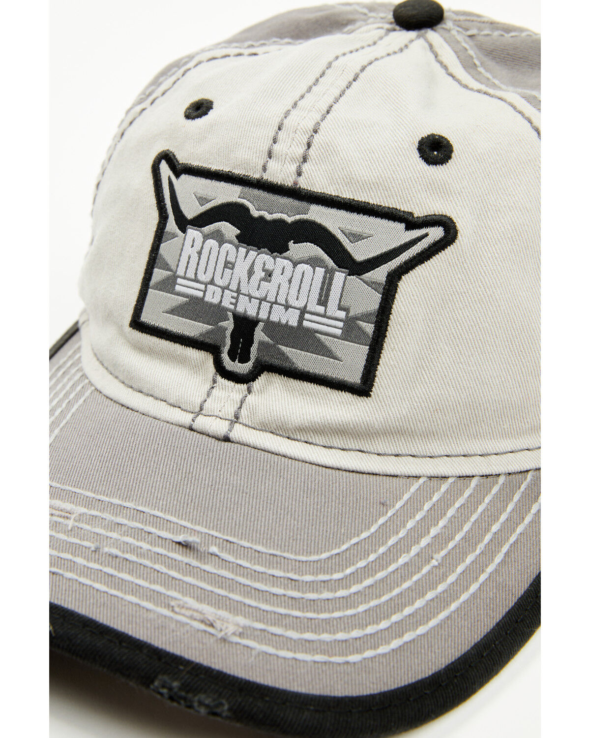 Image #2 - Rock & Roll Denim Men's Steer Head Logo Ball Cap, Brown, hi-res