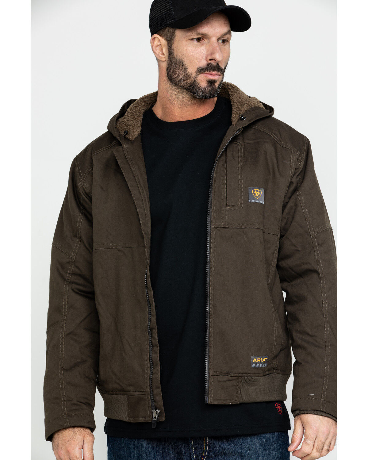 Image #1 - Ariat Men's Rebar Dura Canvas Zip-Front Work Jacket, Loden, hi-res