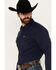 Image #2 - Kimes Ranch Men's Blackout Long Sleeve Snap Western Shirt, Navy, hi-res