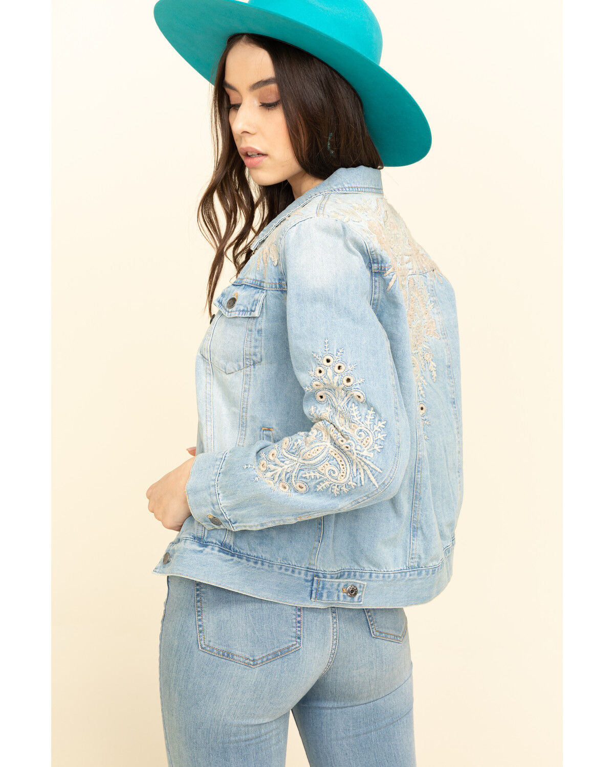 Image #4 - Johnny Was Women's Embroidered Iva Denim Jacket, , hi-res