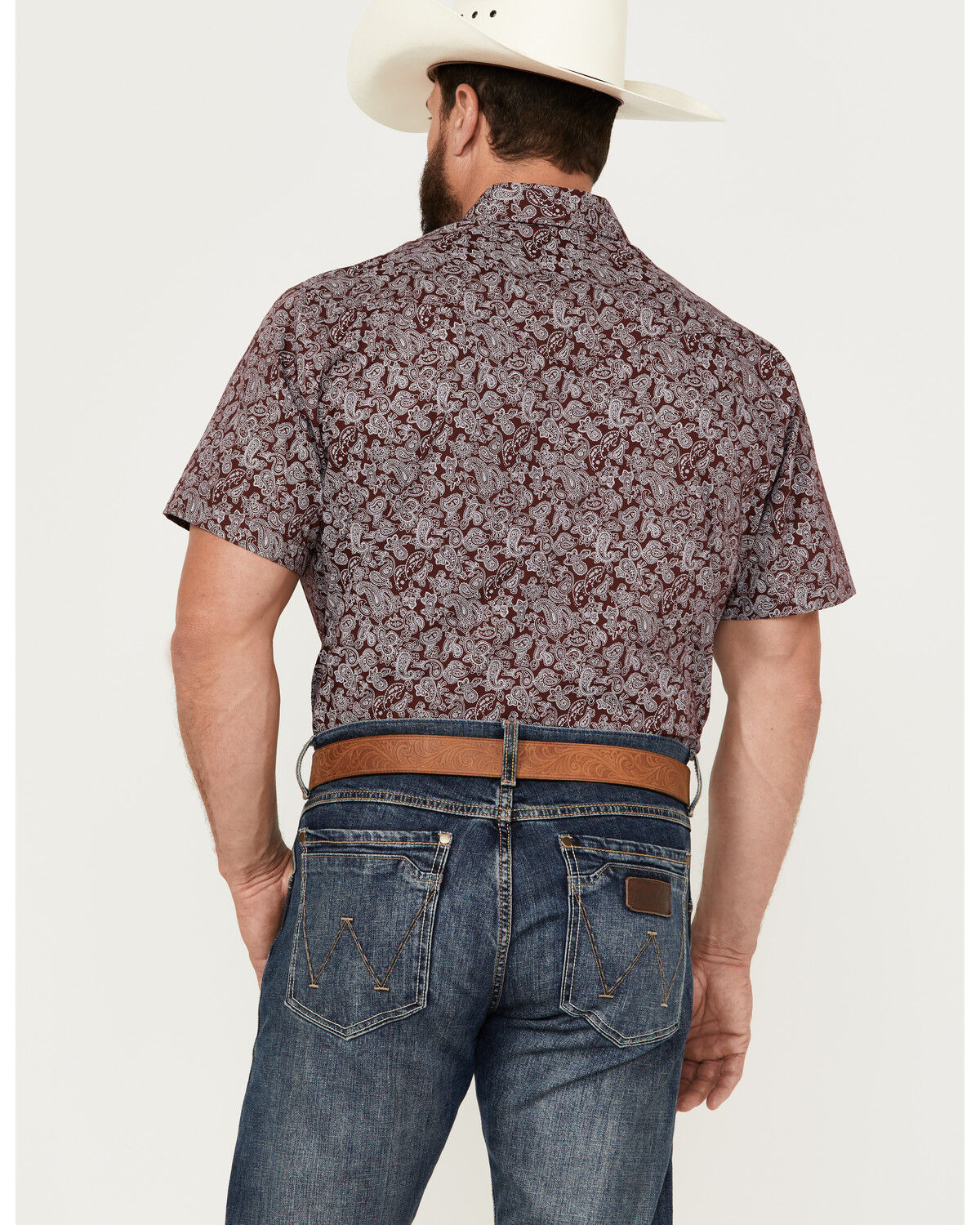 Image #4 - Rodeo Clothing Men's Paisley Print Short Sleeve Snap Western Shirt, , hi-res