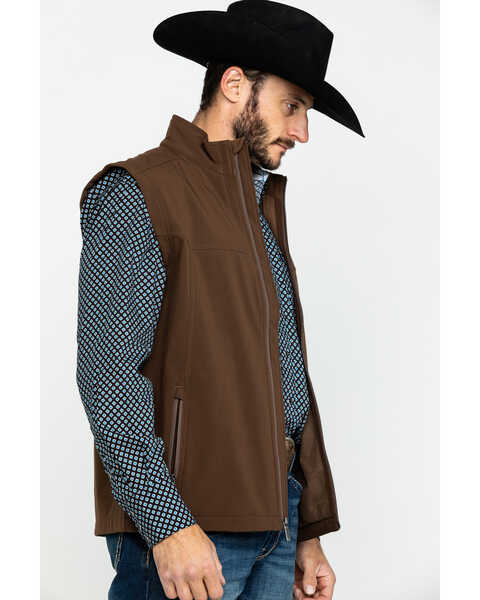 Image #3 - Justin Men's Chocolate Laminated Bonded Vest , , hi-res
