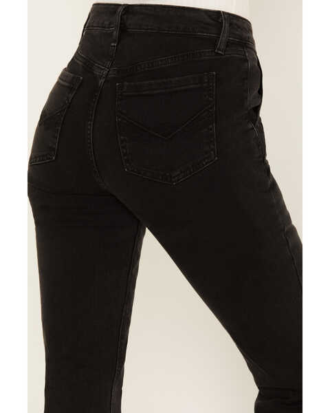 Image #4 - Idyllwind Women's West End Mid Rise Front Seam Rebel Flare Jeans, Black, hi-res
