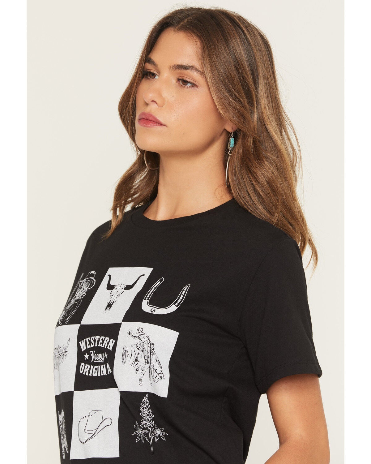 Image #2 - Hooey Women's Icons Short Sleeve Graphic T-Shirt, Black, hi-res