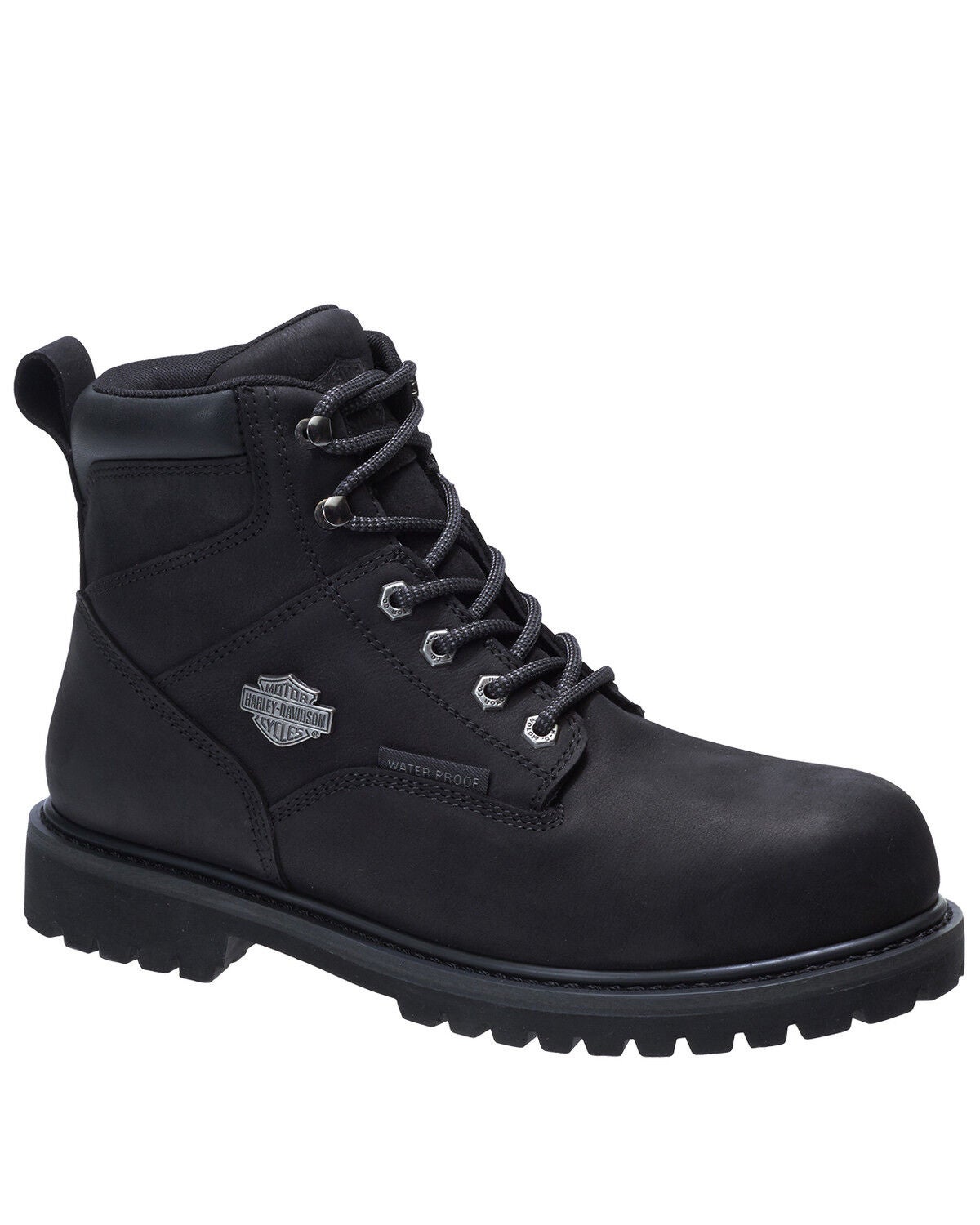 Harley Davidson Men's Gavern Black Waterproof Work Boots - Composite Toe, Black, hi-res