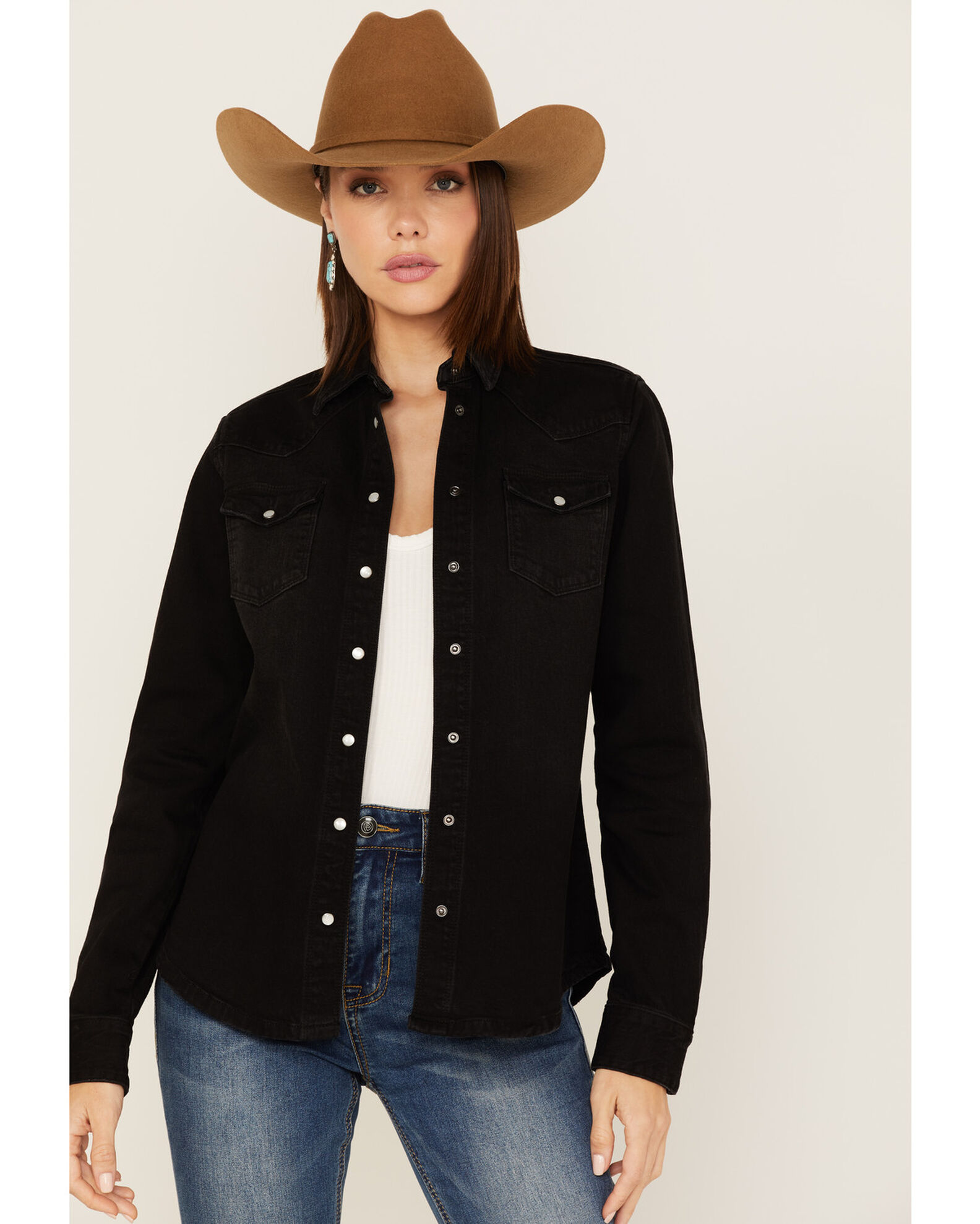 Stetson Women s Desert Scene Embroidered Long Sleeve Pearl Snap Boyfri