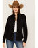 Image #1 - Stetson Women's Desert Scene Embroidered Long Sleeve Pearl Snap Boyfriend Denim Shirt, Black, hi-res