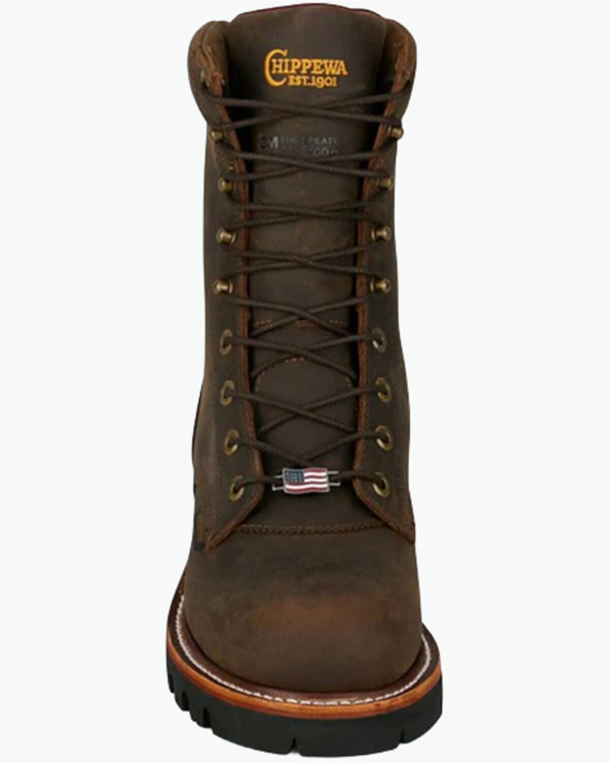 Image #4 - Chippewa Men's 9" Super Logger Waterproof Insulated Work Boots - Steel Toe, Brown, hi-res