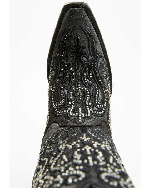 Image #6 - Corral Women's Crystal Embroidered Western Boots - Snip Toe , Black, hi-res