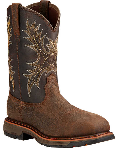 Ariat Workhog H2O Western Boots - Composite Toe, Brown, hi-res