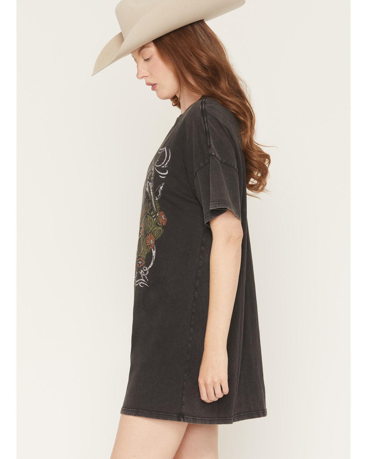 Image #2 - Rock & Roll Denim Women's Boot Barn Exclusive Steer Head Rambler Short Sleeve T-Shirt Dress, Black, hi-res