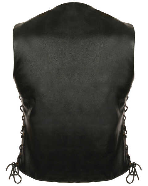Image #2 - Milwaukee Leather Women's 6 Pocket Side Lace Vest - 4X, Black, hi-res