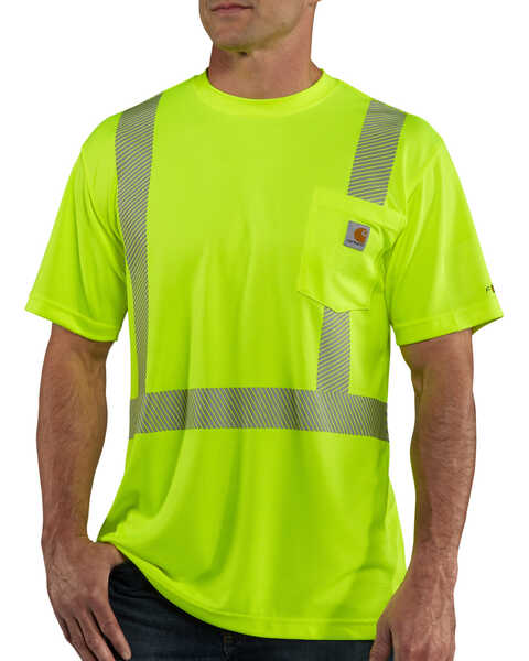 Image #2 - Carhartt Force High-Vis Short Sleeve Class 2 T-Shirt - Big & Tall, Lime, hi-res