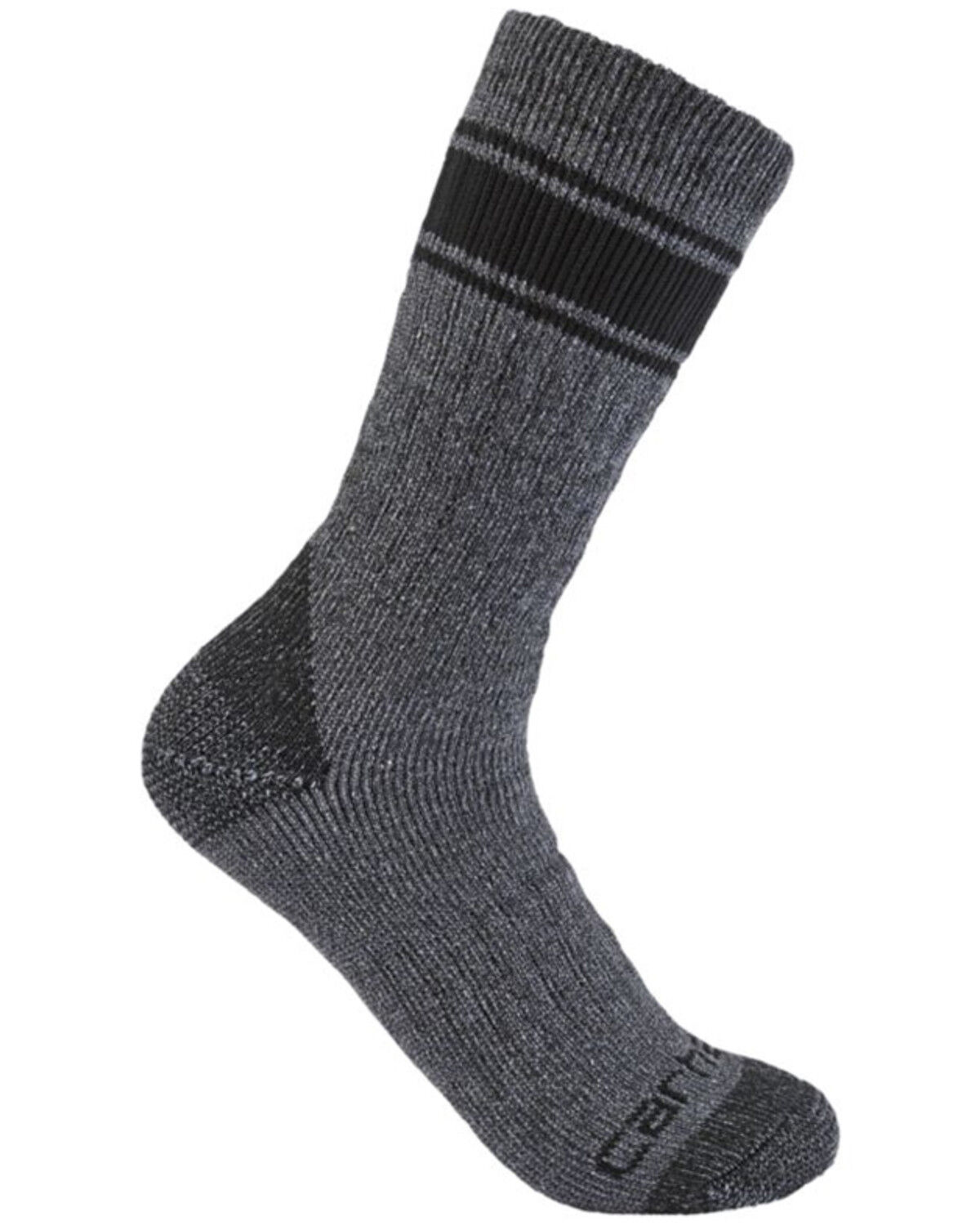 Image #1 - Carhartt Men's Black & Gray 4-pack Heavyweight Crew Socks, Black/grey, hi-res