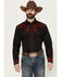 Image #1 - Rodeo Clothing Men's Embroidered Long Sleeve Snap Western Shirt, Black, hi-res