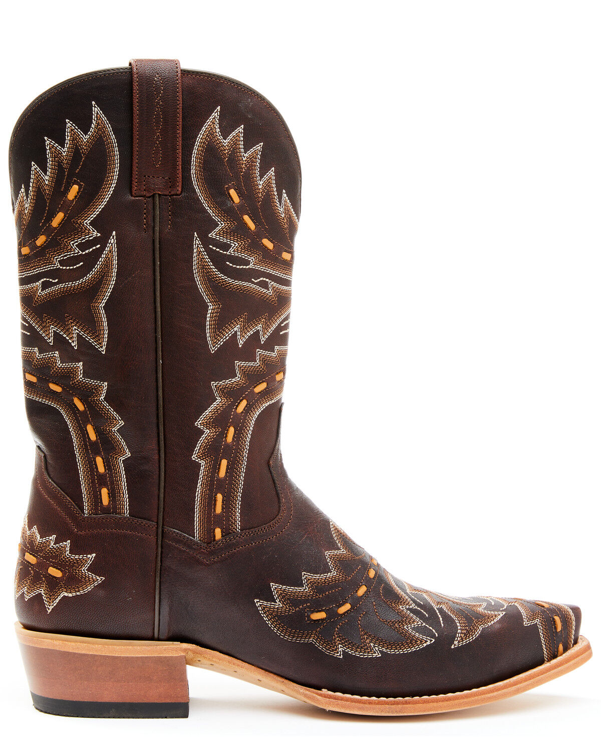 Image #2 - Dan Post Men's Sidewinder Western Boots - Snip Toe, Chocolate, hi-res