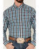 Image #3 - Ariat Men's Team Cade Small Plaid Print Long Sleeve Button-Down Shirt , Turquoise, hi-res