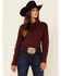 Image #1 - Ariat Women's Zinfandel Team Kirby Stretch Long Sleeve Button Shirt, Burgundy, hi-res