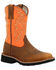 Image #1 - Rocky Boys' Monocrepe Western Boots - Broad Square Toe, Orange, hi-res