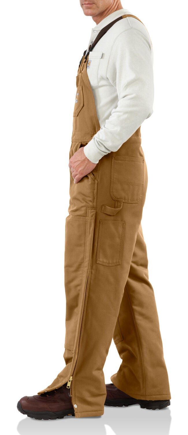 Image #7 - Carhartt Men's FR Duck Quilt-Lined Bib Overalls - Big & Tall, Carhartt Brown, hi-res