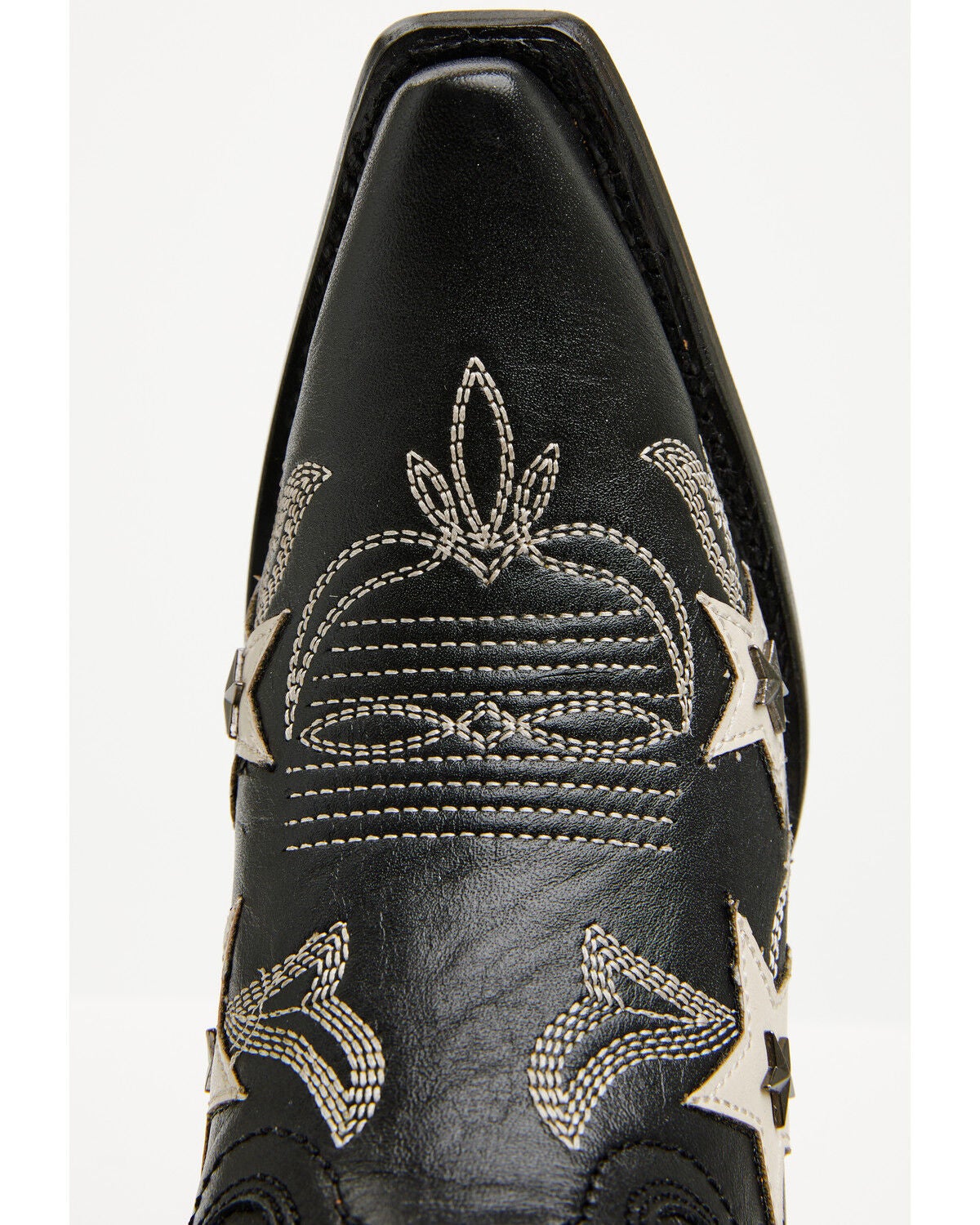 Image #6 - Corral Women's Star Overlay Studded Western Boots - Snip Toe, Black, hi-res