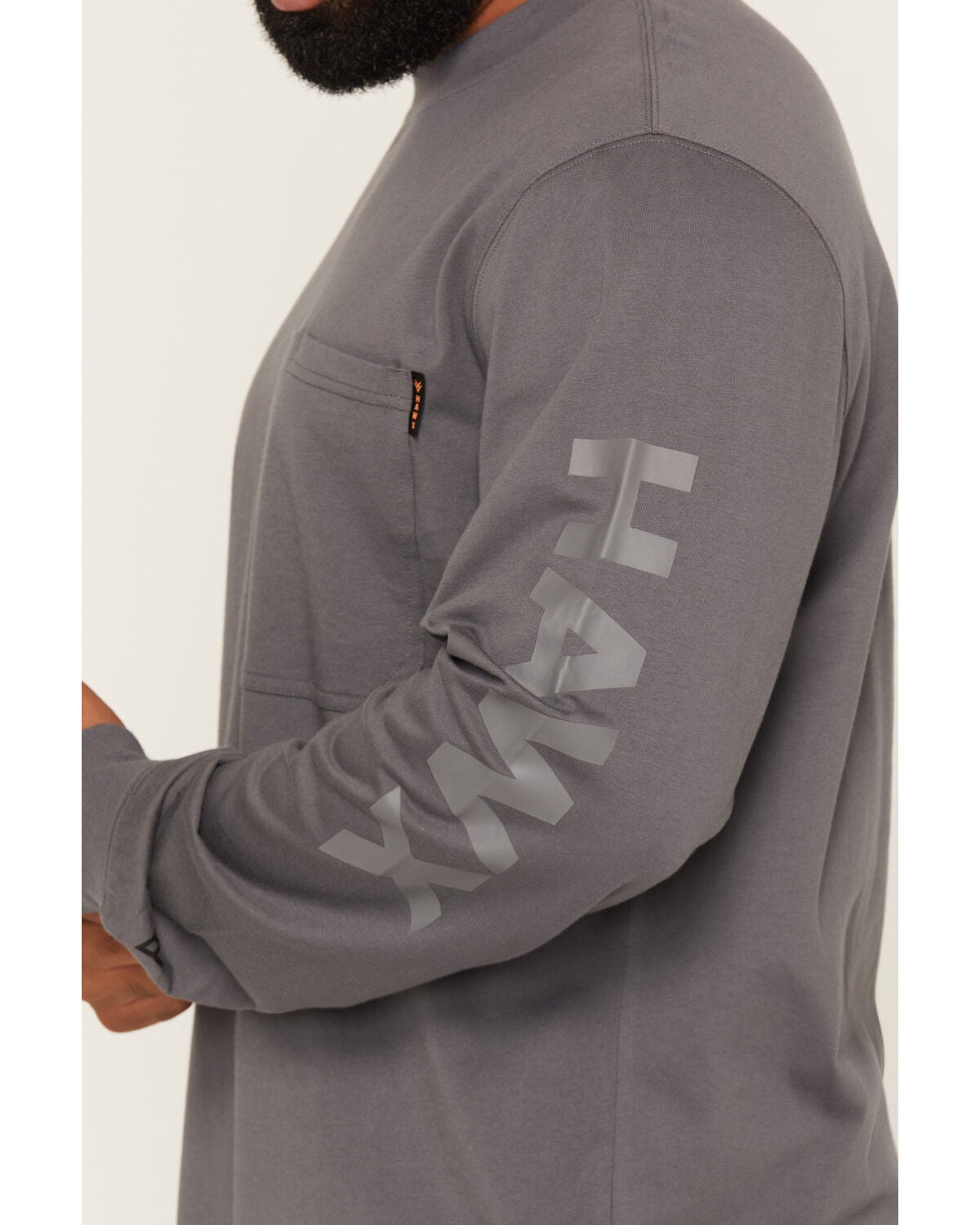 Image #3 - Hawx Men's Logo Graphic Long Sleeve Work T-Shirt, Charcoal, hi-res