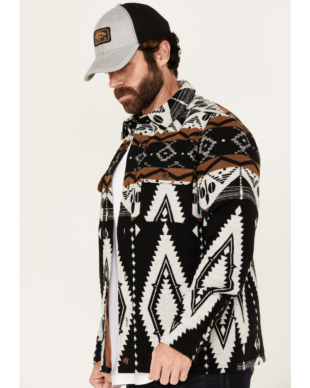 Image #2 - Moonshine Spirit Men's Revenge Southwestern Print Button-Down Shirt Jacket, Black, hi-res