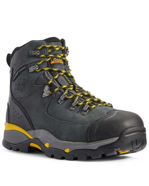 Ariat Men's Endeavor Dark Storm Waterproof Work Boots - Composite Toe, Grey, hi-res