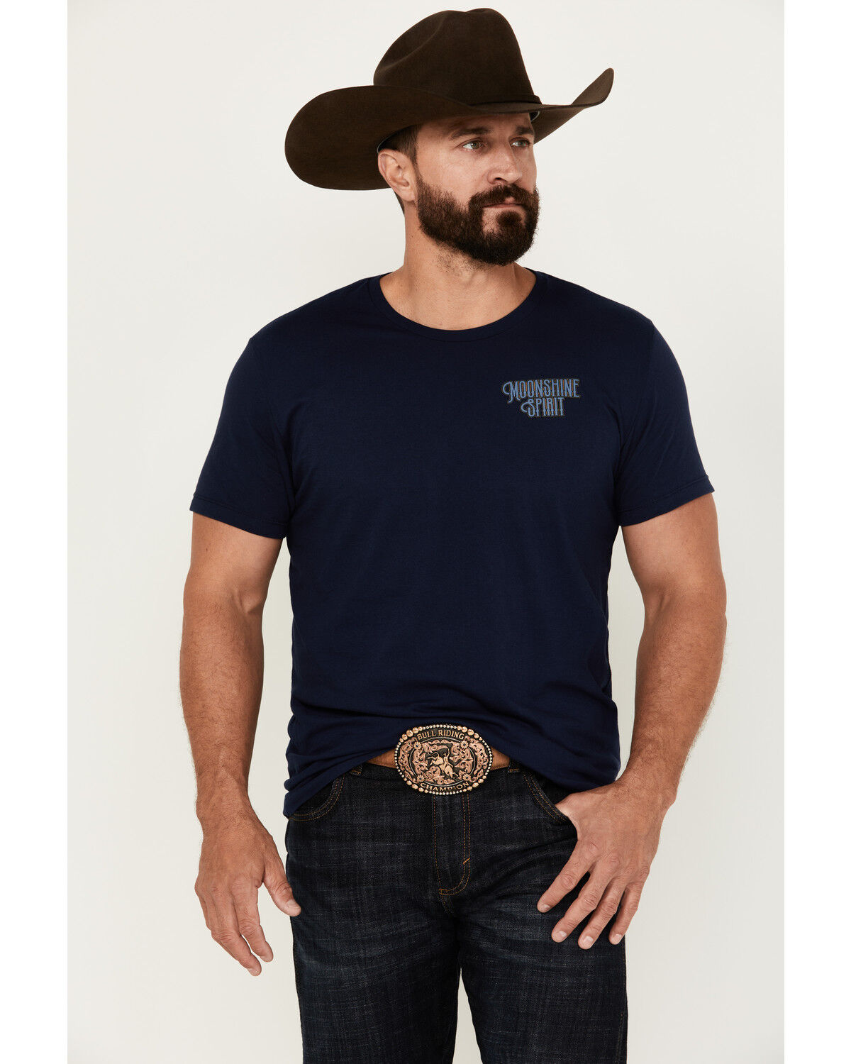Image #2 - Moonshine Spirit Men's Genuine Short Sleeve T-Shirt, Navy, hi-res