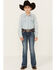Image #1 - Grace in LA Girls' Medium Wash Horseshoe Pocket Bootcut Jeans, Medium Wash, hi-res