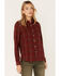 Image #2 - North River Women's Plaid Print Long Sleeve Button Down Flannel Shirt, Rust Copper, hi-res