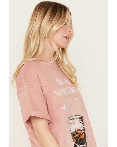 Image #2 - Girl Dangerous Women's It's The Whiskey Talking Relaxed Short Sleeve Graphic Tee, Pink, hi-res