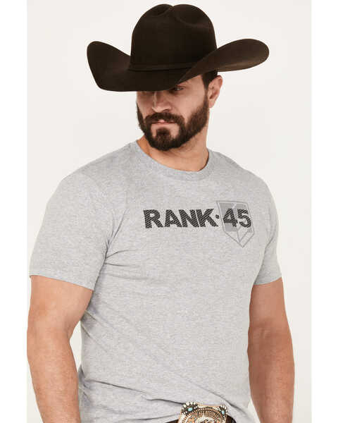 Image #2 - RANK 45® Men's Logo Short Sleeve Graphic T-Shirt, Grey, hi-res