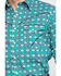 Image #4 - Rock 47 By Wrangler Men's Teal Geo Print Long Sleeve Western Shirt, Teal, hi-res