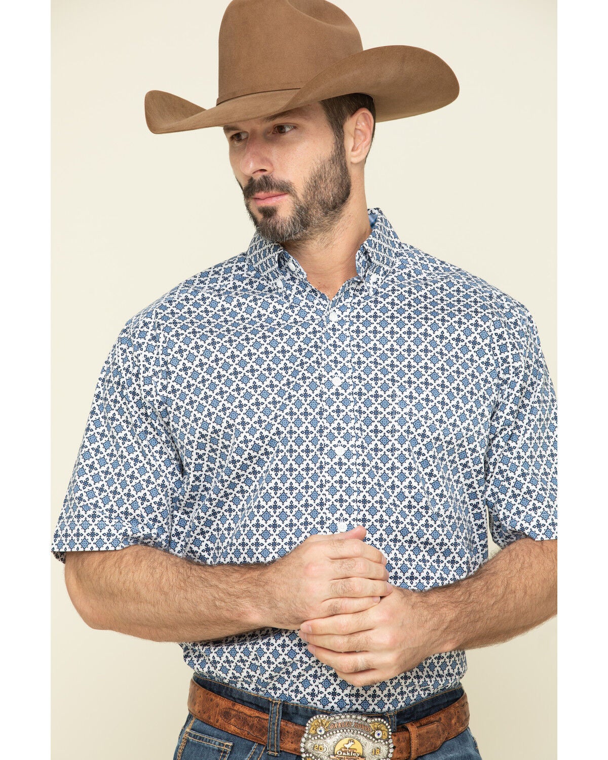 Competition White Stretch Geo Print 