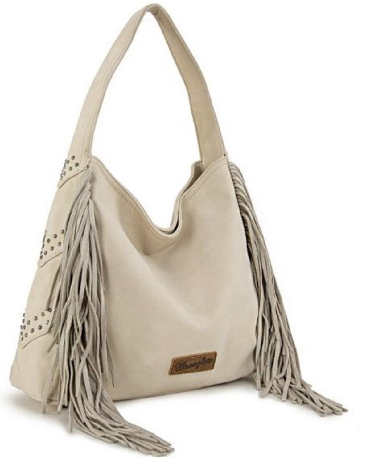 Wrangler Women's Shiloh Fringe Studded Hobo Bag, Beige, hi-res