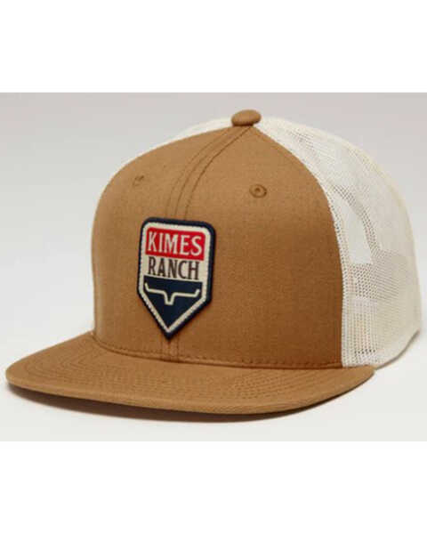 Image #1 - Kimes Ranch Men's Drop In Americana Logo Patch Ball Cap , Brown, hi-res