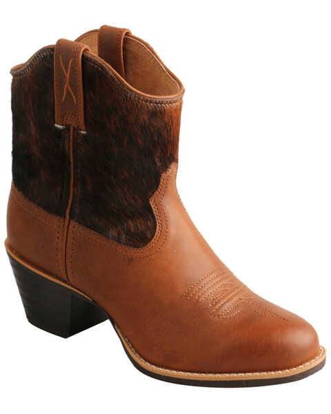 Image #1 - Twisted X Women's Hair-On Western Booties - Round Toe, Brown, hi-res
