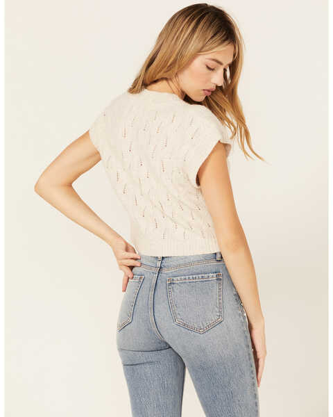 Image #4 - Cleo + Wolf Women's Textured Knit Sweater , Ivory, hi-res