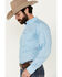 Image #2 - Ariat Men's Wrinkle Free Ricky Geo Print Long Sleeve Button-Down Western Shirt , Light Blue, hi-res